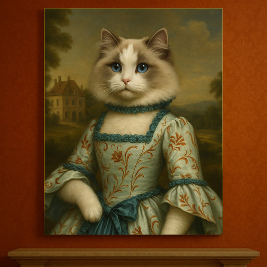 Vertical single - Renaissance cat canvas